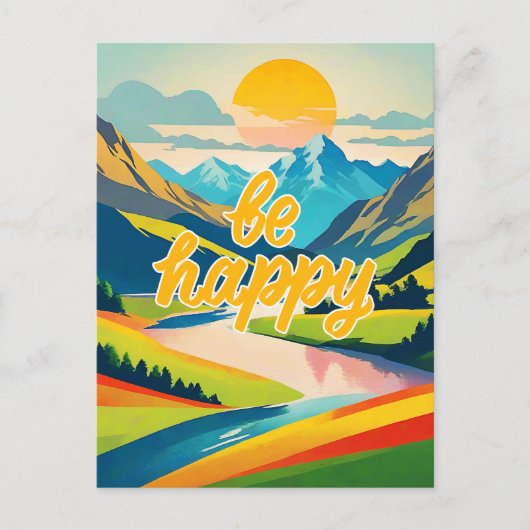 Retro-Bergwelt Postkarte (Vorderseite)