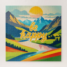 Retro-Bergwelt Puzzle