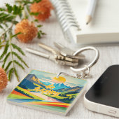 Retro-Bergwelt Schlüsselanhänger (Vorderseite rechts)