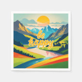 Retro-Bergwelt Serviette (Vorderseite)