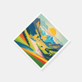 Retro-Bergwelt Serviette (Ecke)