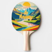 Retro-Bergwelt Tischtennis Schläger (Vorderseite)