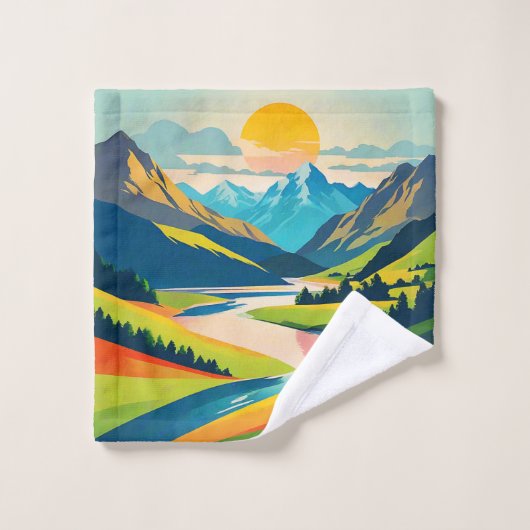 Retro-Bergwelt Waschlappen (Waschlappen)