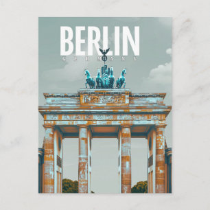 Retro Berlin: Brandenburger Tor Reise Postkarte