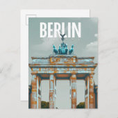 Retro Berlin: Brandenburger Tor Reise Postkarte (Vorne/Hinten)