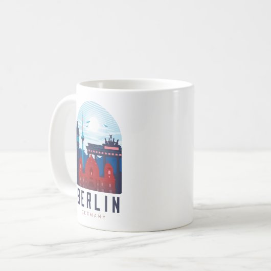 Retro Berlin Skyline Deutschland Kaffeetasse (Vorderseite Links)