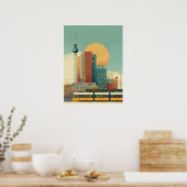 Retro-Berlin-Skyline-Reiseposter | Bauhaus  Poster (Küche)