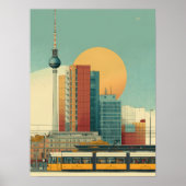 Retro-Berlin-Skyline-Reiseposter | Bauhaus  Poster (Vorne)