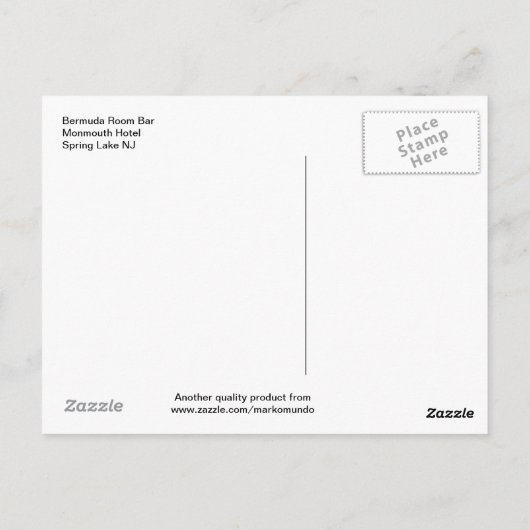 Retro Bermuda Room Bar Vintag Postkarte (Rückseite)