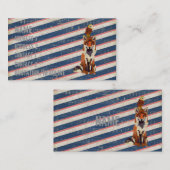 Retro Bernstein-Fox- u. Eulen-Visitenkarte Visitenkarte (Vorne/Hinten)