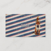 Retro Bernstein-Fox- u. Eulen-Visitenkarte Visitenkarte (Rückseite)