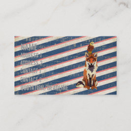 Retro Bernstein-Fox- u. Eulen-Visitenkarte Visitenkarte