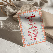 Retro Berry 1. Gezeichnet Strawberry Foto Geburtst Einladung