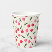 Retro Berry Cherry Birthday Party Pappbecher (Vorderseite)
