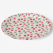 Retro Berry Cherry Birthday Party Pappteller (Schrägansicht)