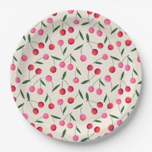 Retro Berry Cherry Birthday Party Pappteller