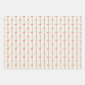 Retro Berry Cherry und Schachbretter auf Creme Geschenkpapier Set (Vorderseite 2)
