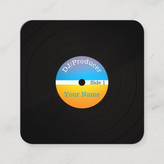 Retro berufliche Abdeckung der Quadratische Visitenkarte (Vorderseite)