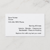 Retro berufliche Maler-Geschäfts-Karten Visitenkarte (Rückseite)