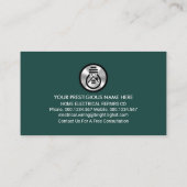 Retro Berufliche Zuhause-Elektrowerke Visitenkarte (Rückseite)