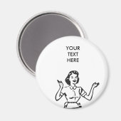 Retro beschäftigt Hausfrau Magnet (Vorderseite/Rückseite)