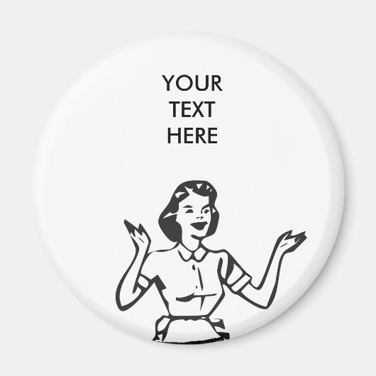 Retro beschäftigt Hausfrau Magnet (Vorne)