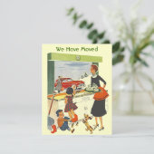 Retro beschäftigt Zuhause Wir haben Bewegung Ankün Ankündigung (Stehend Vorderseite)