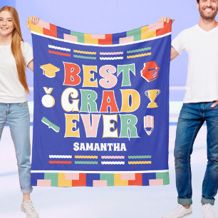Retro Best Absolvent Aller Zeiten Blau Abschluss Fleecedecke