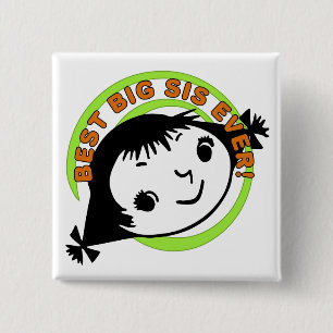 Retro Best Big Sis Ever Button
