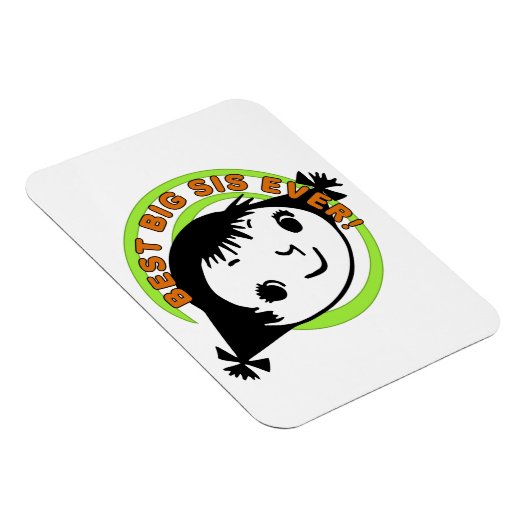 Retro Best Big Sis Ever Magnet (Rechte Seite)