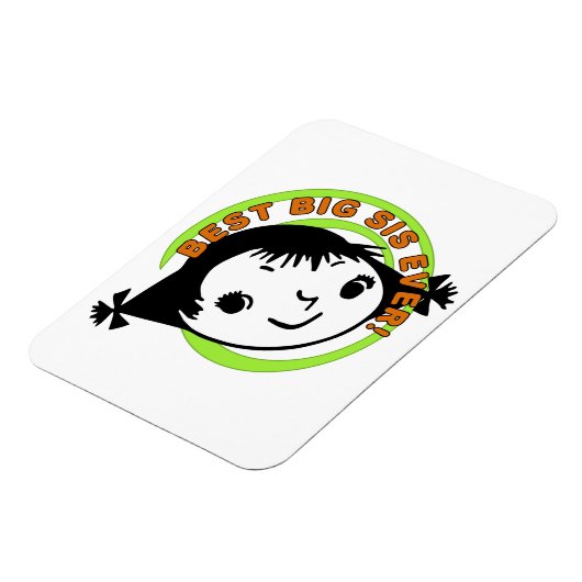 Retro Best Big Sis Ever Magnet (Linke Seite)