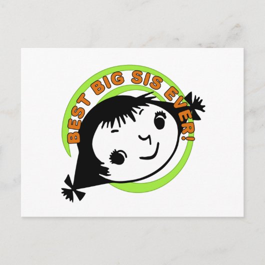 Retro Best Big Sis Ever Postkarte (Vorderseite)