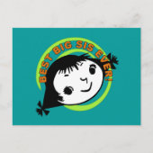 Retro Best Big Sis Ever Postkarte (Vorderseite)