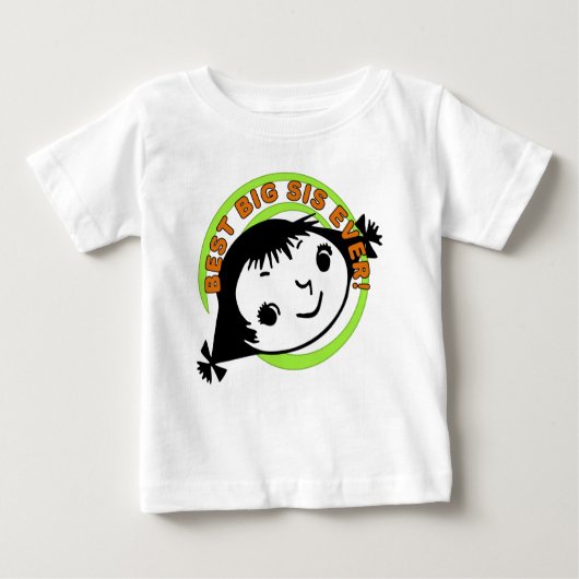 Retro Best Big Sister Ever Baby T-shirt (Vorderseite)