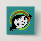 Retro Best Big Sister Ever Button (Vorderseite)