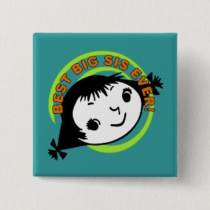 Retro Best Big Sister Ever Button