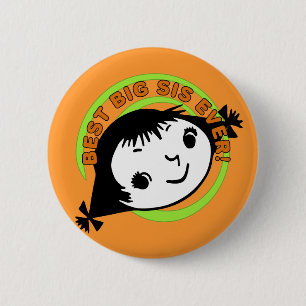 Retro Best Big Sister Ever Button