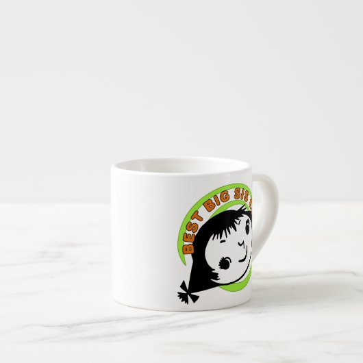 Retro Best Big Sister Ever Espressotasse (Vorderseite Rechts)