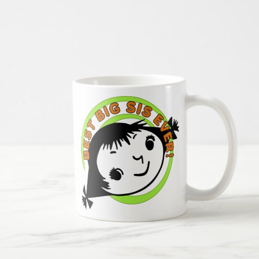 Retro Best Big Sister Ever Kaffeetasse (Rechts)