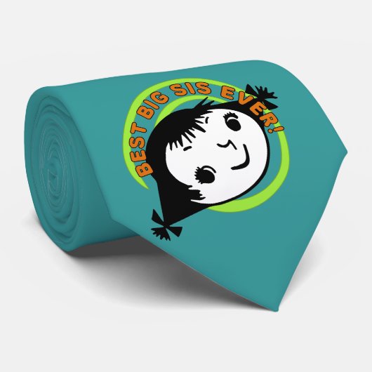 Retro Best Big Sister Ever Krawatte (Gerollt)