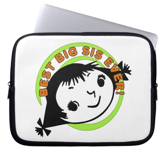 Retro Best Big Sister Ever Laptopschutzhülle (Vorderseite)