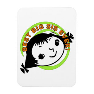 Retro Best Big Sister Ever Magnet