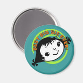 Retro Best Big Sister Ever Magnet (Vorderseite/Rückseite)