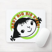Retro Best Big Sister Ever Mousepad (Mit Mouse)
