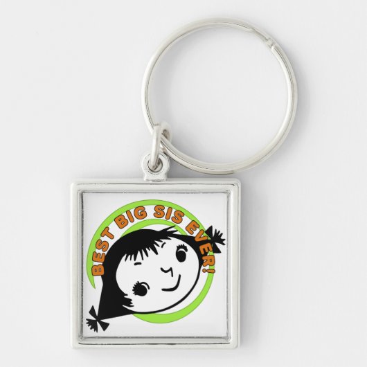 Retro Best Big Sister Ever Schlüsselanhänger (Vorne)