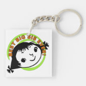 Retro Best Big Sister Ever Schlüsselanhänger (Rückseite)