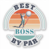 Retro Best Boss by Par Custom Coworker Aufkleber (Vorderseite)