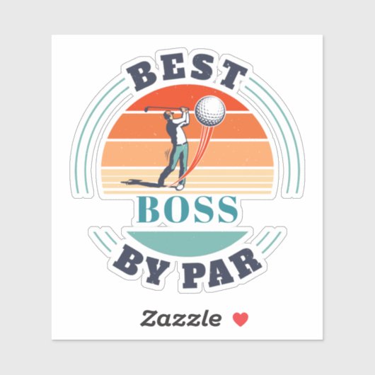 Retro Best Boss by Par Custom Coworker Aufkleber (Blatt)