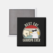 Retro Best Cat Opa Ever Funny Fist Bump Ground Magnet (Vorderseite/Rückseite)