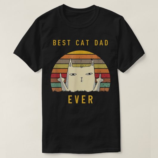 Retro Best Cat Vater Ever Cat Lover Funny Cat Dadd T-Shirt (Design vorne)